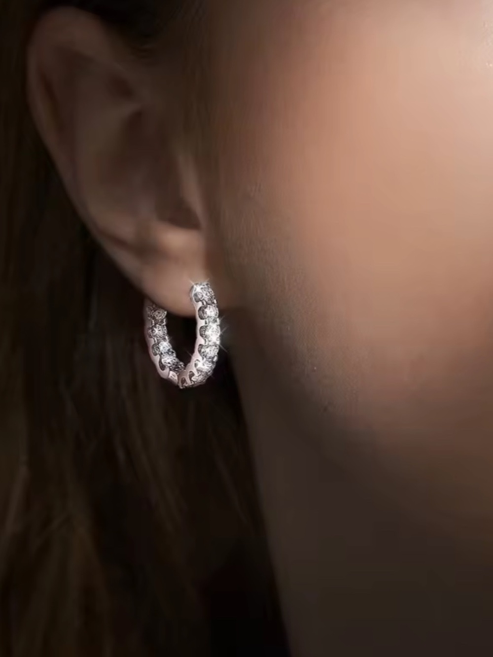 Diamond Hoop Earrings 2.6ct Silver